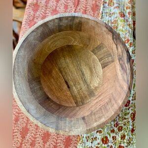 Rustic 12” Wooden Serving Salad Bowl
